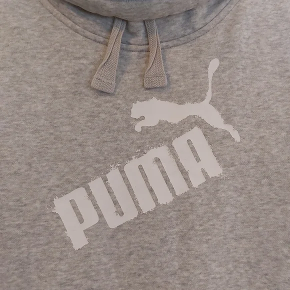 ~Puma Light Grey Mock Neck Hoodie~ - Picture 4 of 7